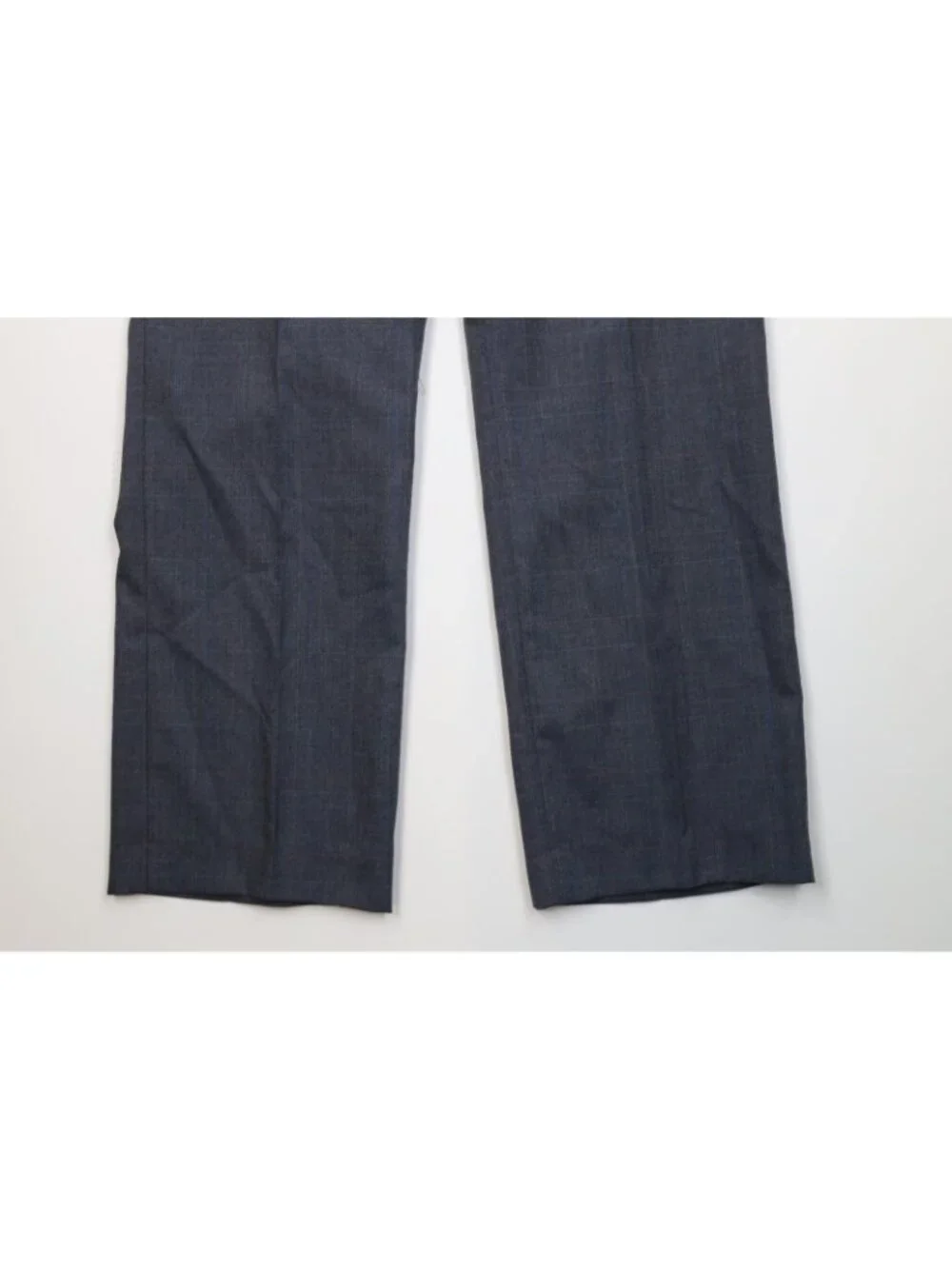 Deadstock Vintage 70s Mens 41R 2 Piece Wool Suit Blue Plaid Wide Leg 35x32 USA
